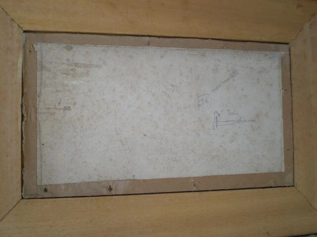 Dipinto olio su cartoncino di paesaggio di Martini Bruno, anni '50 1333090