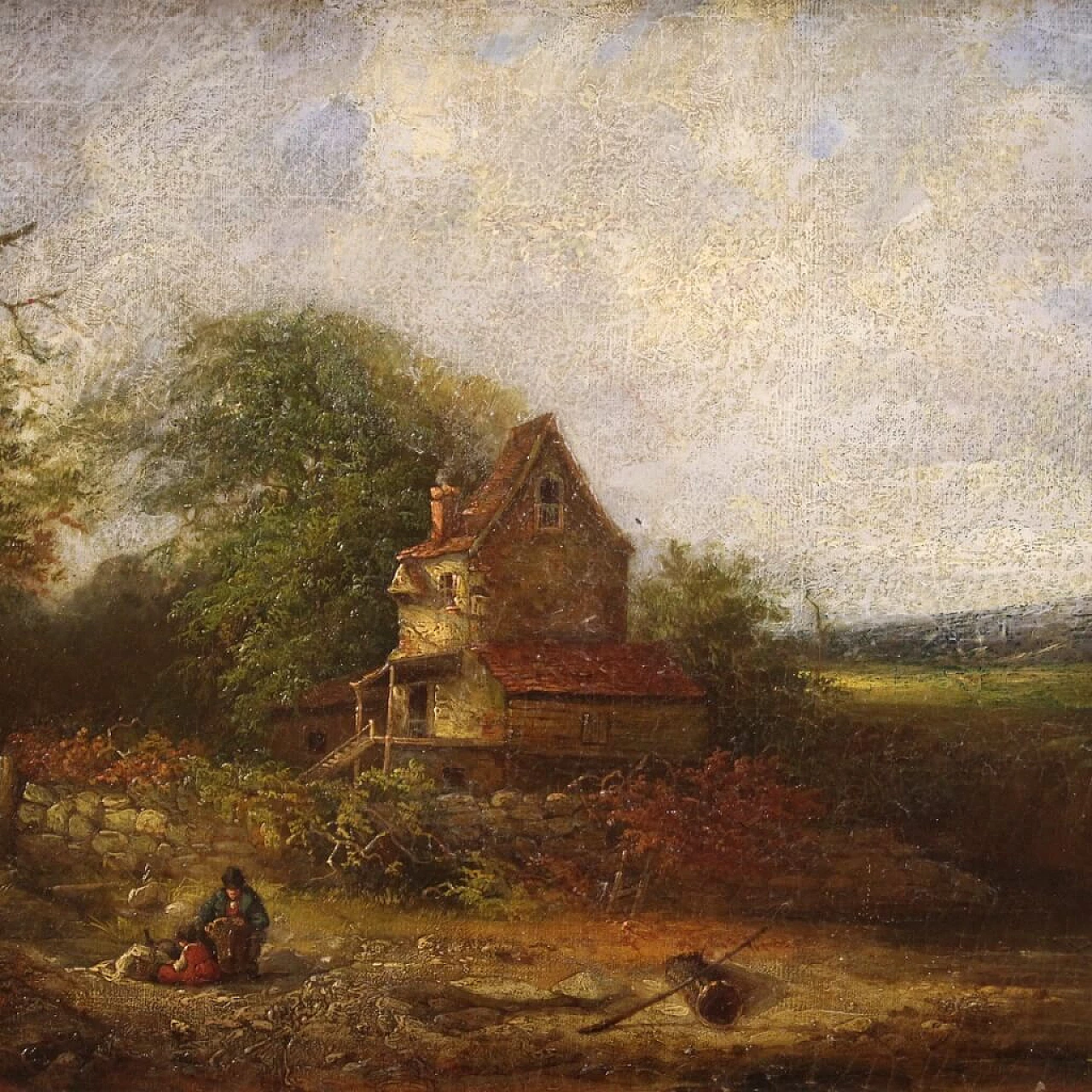Paesaggio di campagna con casolare, olio su tela, 1854 1333380