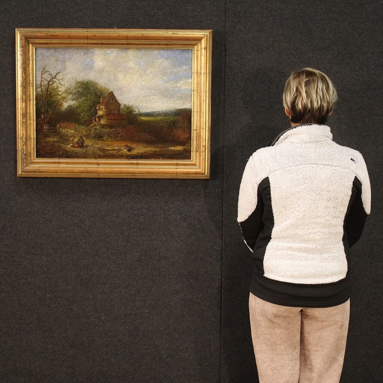 Paesaggio di campagna con casolare, olio su tela, 1854 1333391