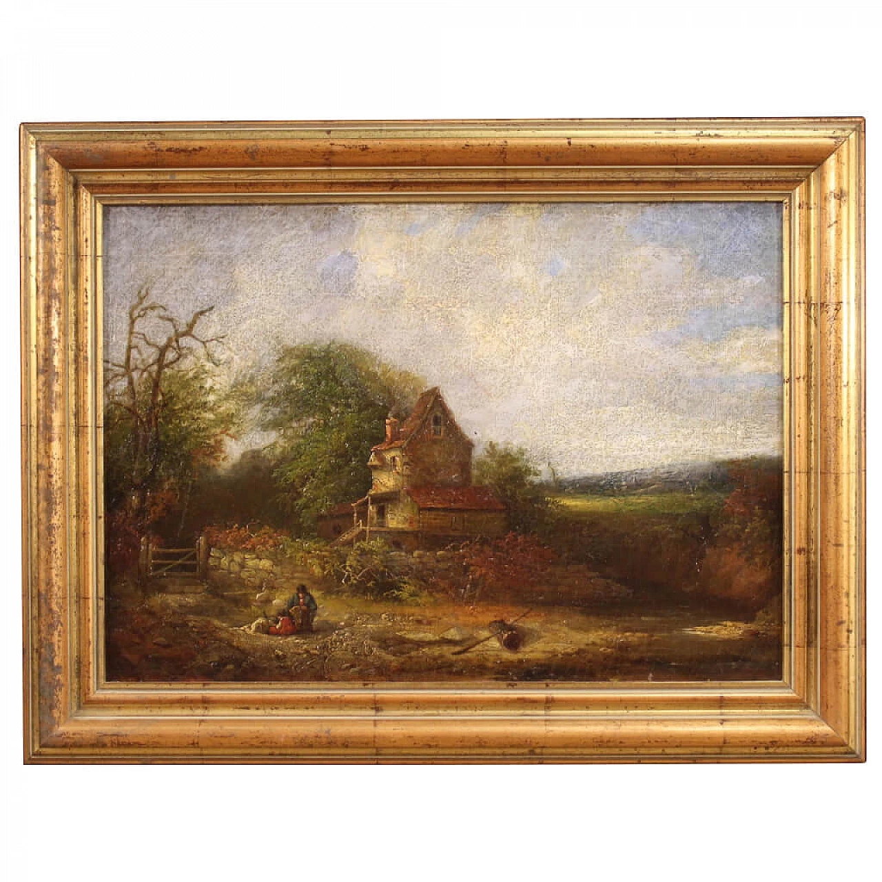 Paesaggio di campagna con casolare, olio su tela, 1854 1333879