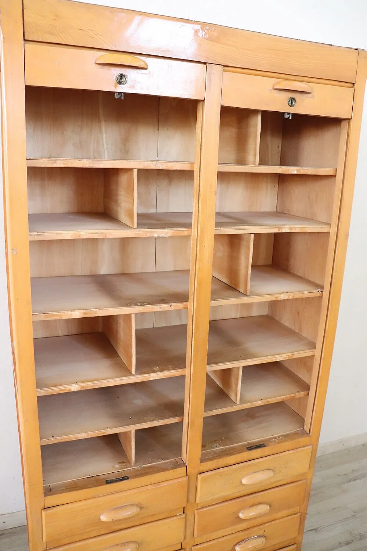 Large beech shutter cabinet, 1940s 1334022