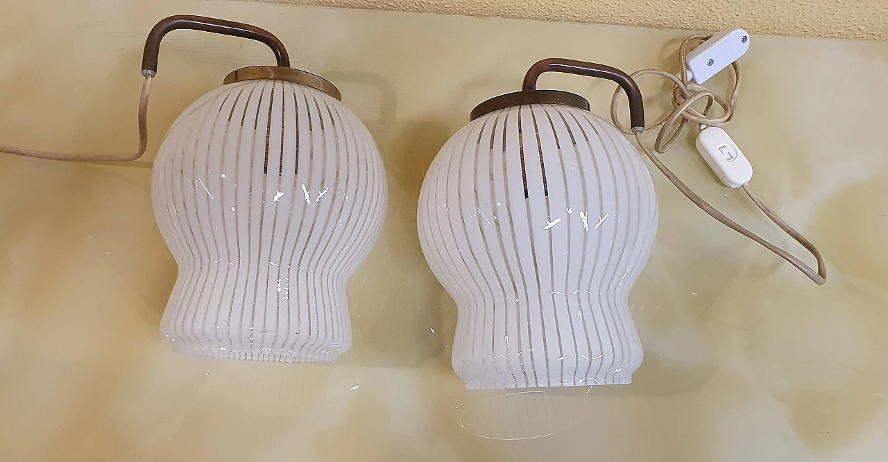 Pair of Murano glass lampshades, 1970s 1334125