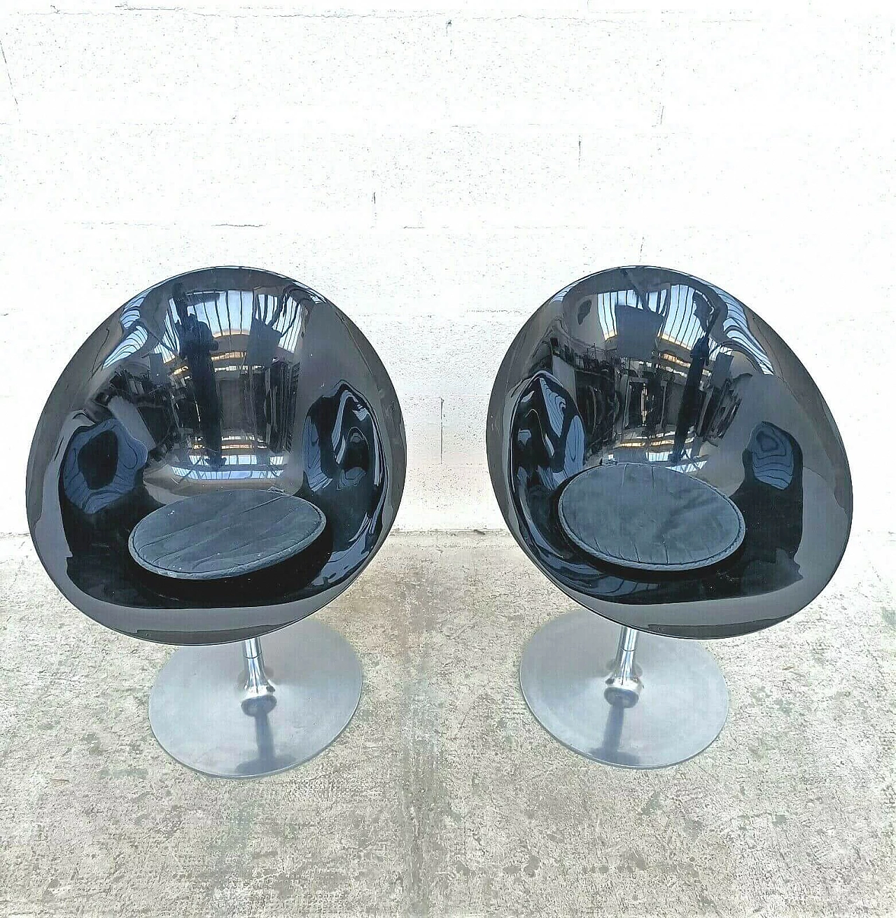 Pair of Eros swivel chairs in aluminium and polycarbonate by Philippe Starck for Kartell, 90s 1335326