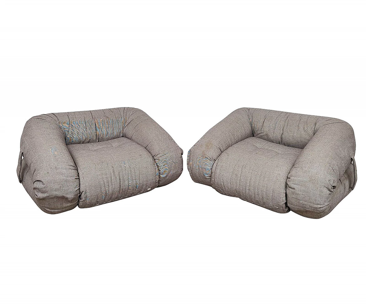 Pair of Anfibio bed armchairs in fabric by Alessandro Bechi for Giovannetti, 70s 1335526