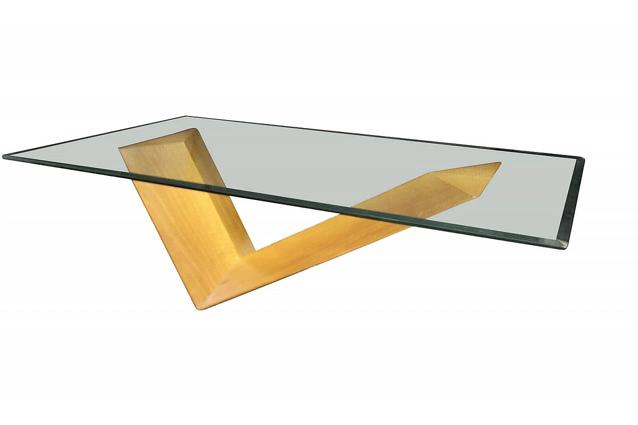 Valentino coffee table in walnut and travertine by Cattelan Italia, 80s 1335528