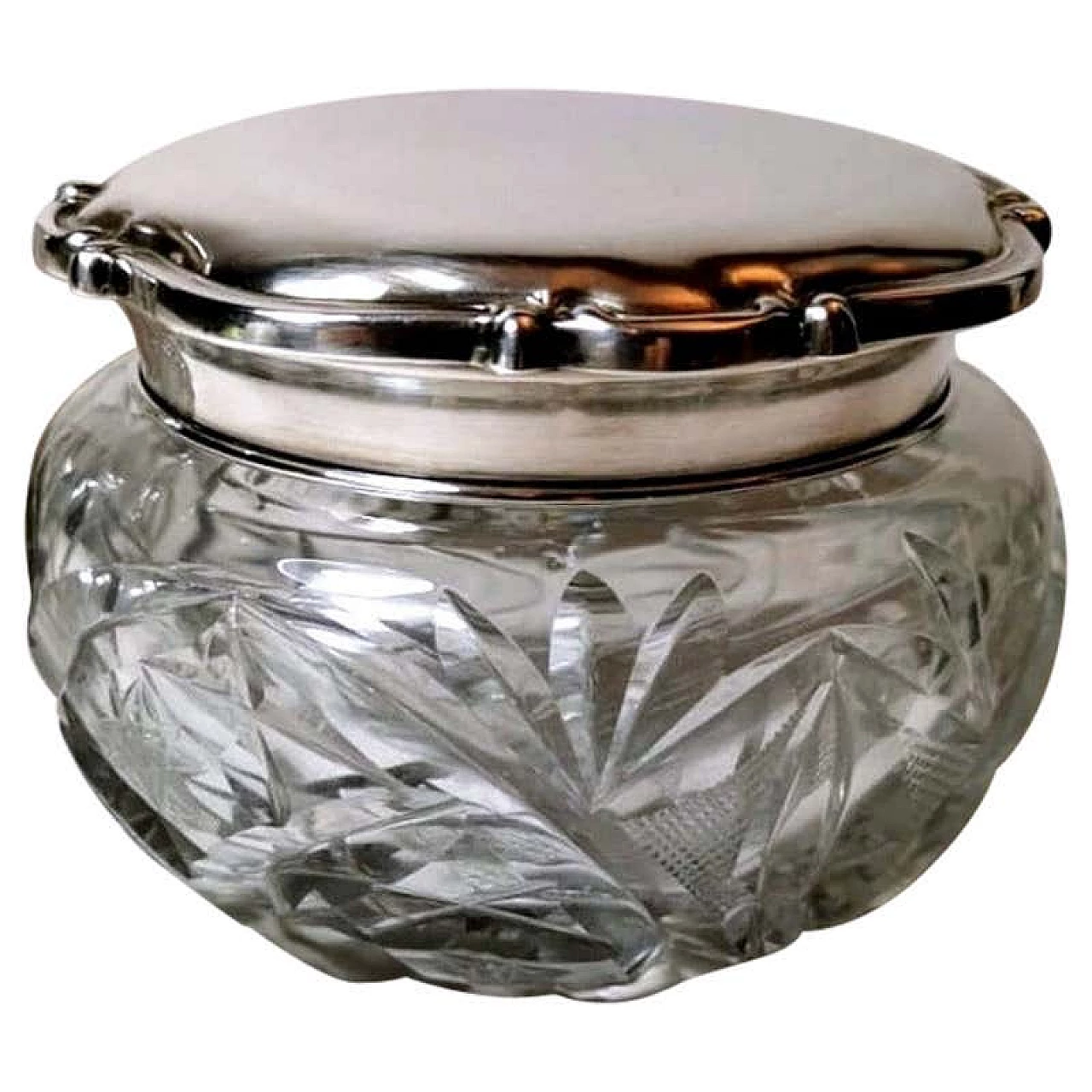 Toilet box in ground crystal and sterling silver, 20s 1336332