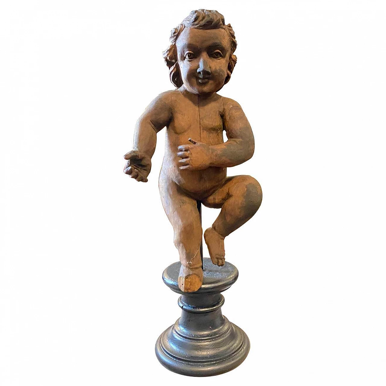 Hand-carved figure of a child in wood, 19th century 1336584