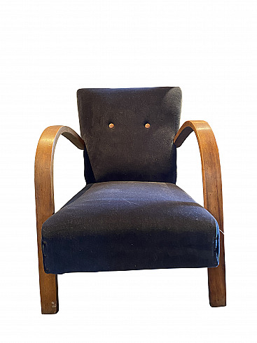 Vespa armchair upholstered in velvet, 1950s