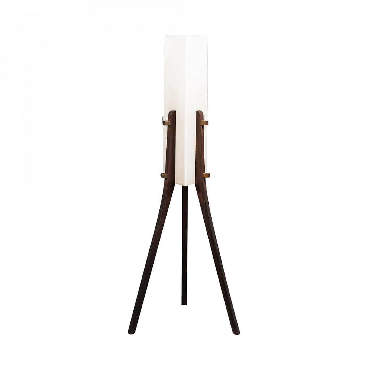 Lampada da terra stile scandinavo in legno e plexiglass, anni '70 1337141
