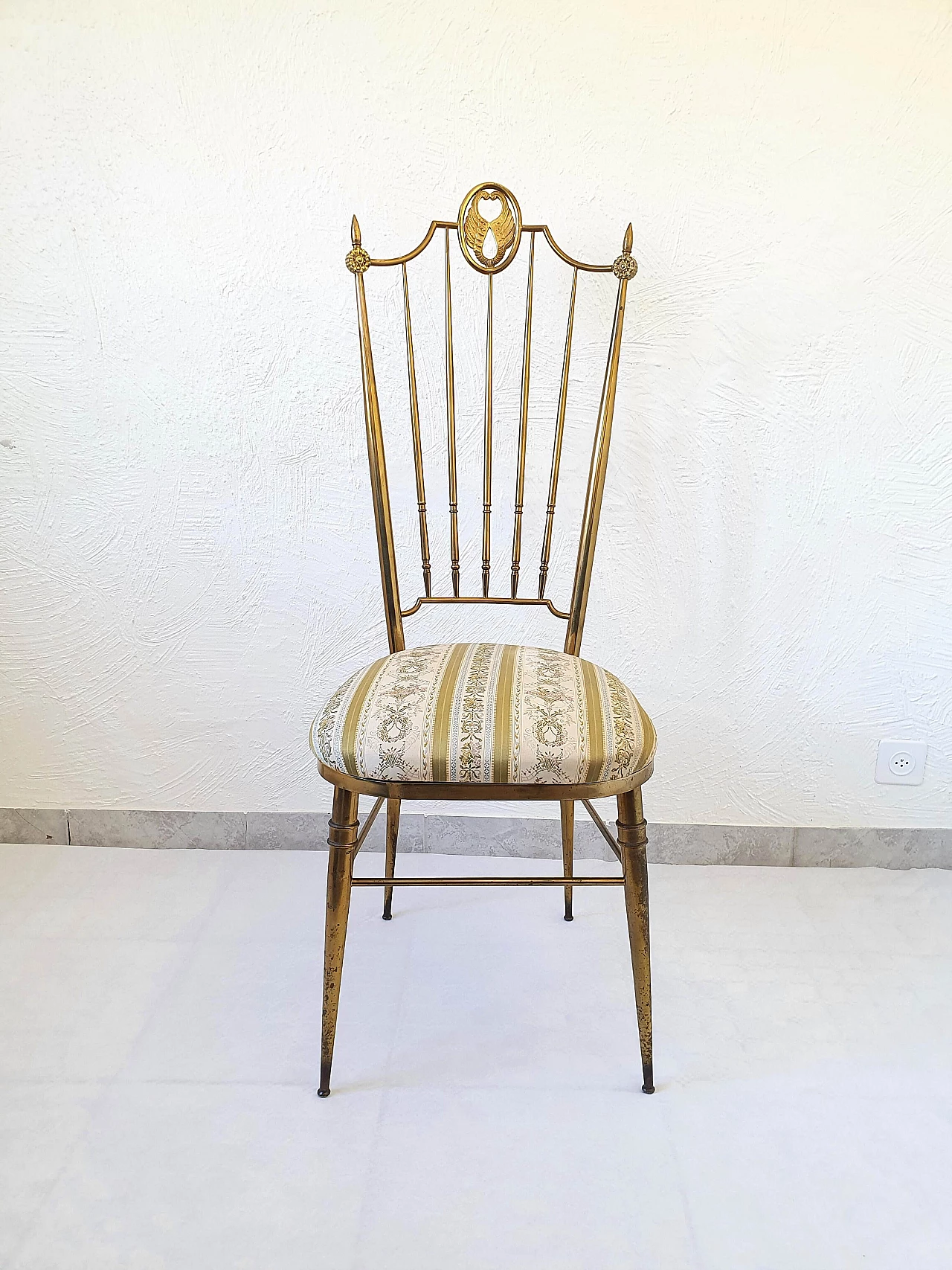 Sedia Chiavari in ottone di Giuseppe Gaetano Descalzi, anni '50 1337630