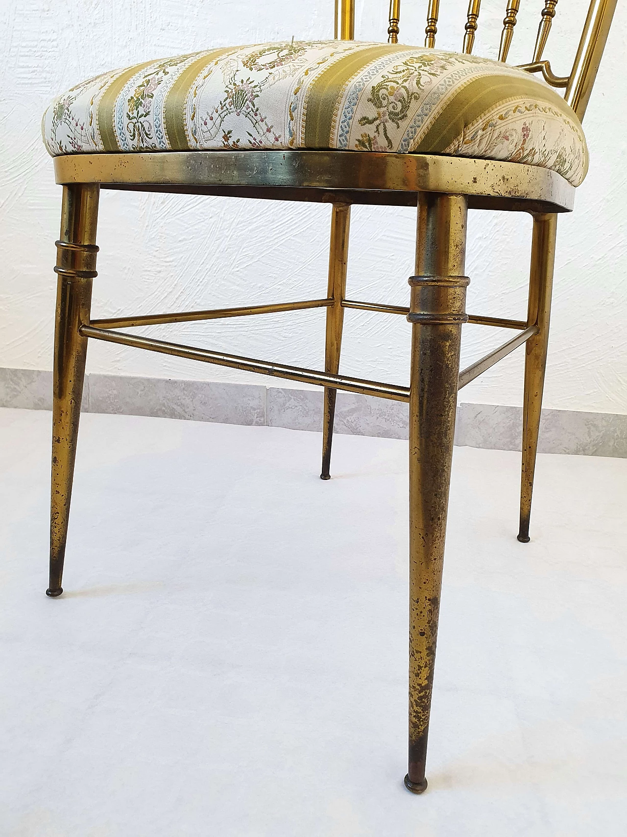 Sedia Chiavari in ottone di Giuseppe Gaetano Descalzi, anni '50 1337635