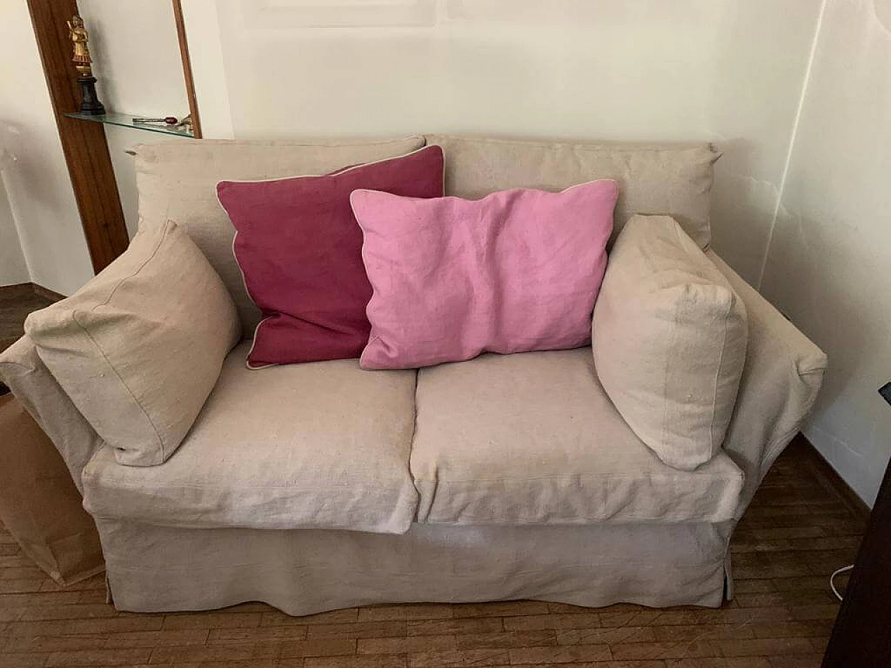 Divano in lino a 2 posti, inizio '900 1337643