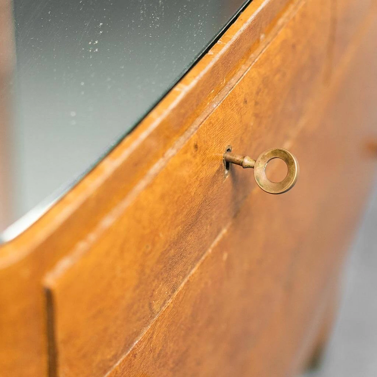 Wooden chest of drawers with mirror, 1940s 1337657