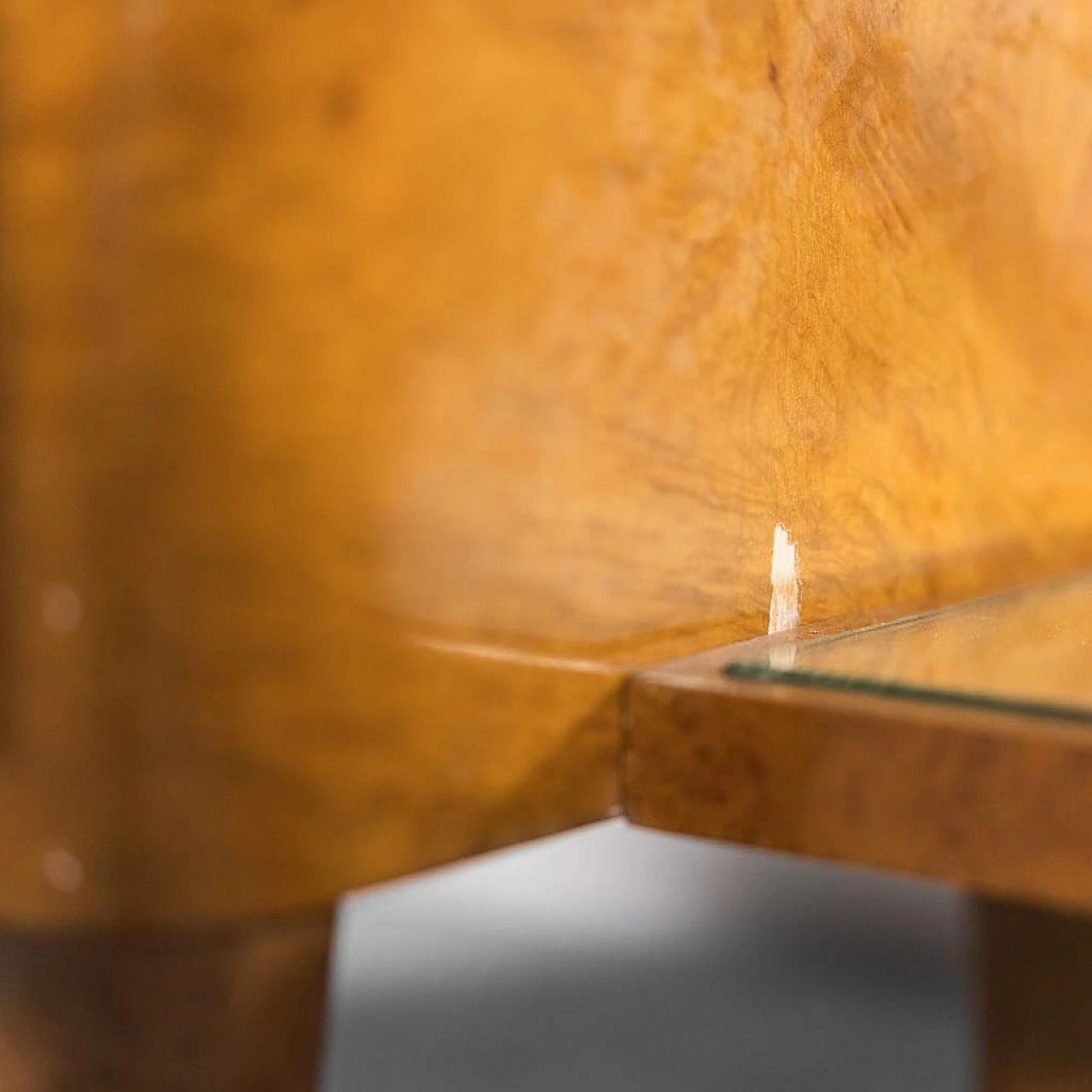 Cassettiera in legno con specchio, anni '40 1337667