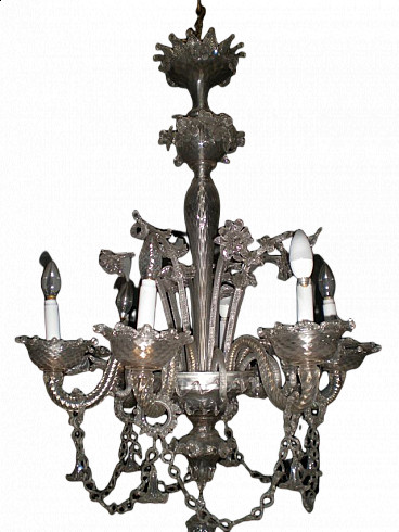 6 lights chandelier in Murano glass, early 1900s