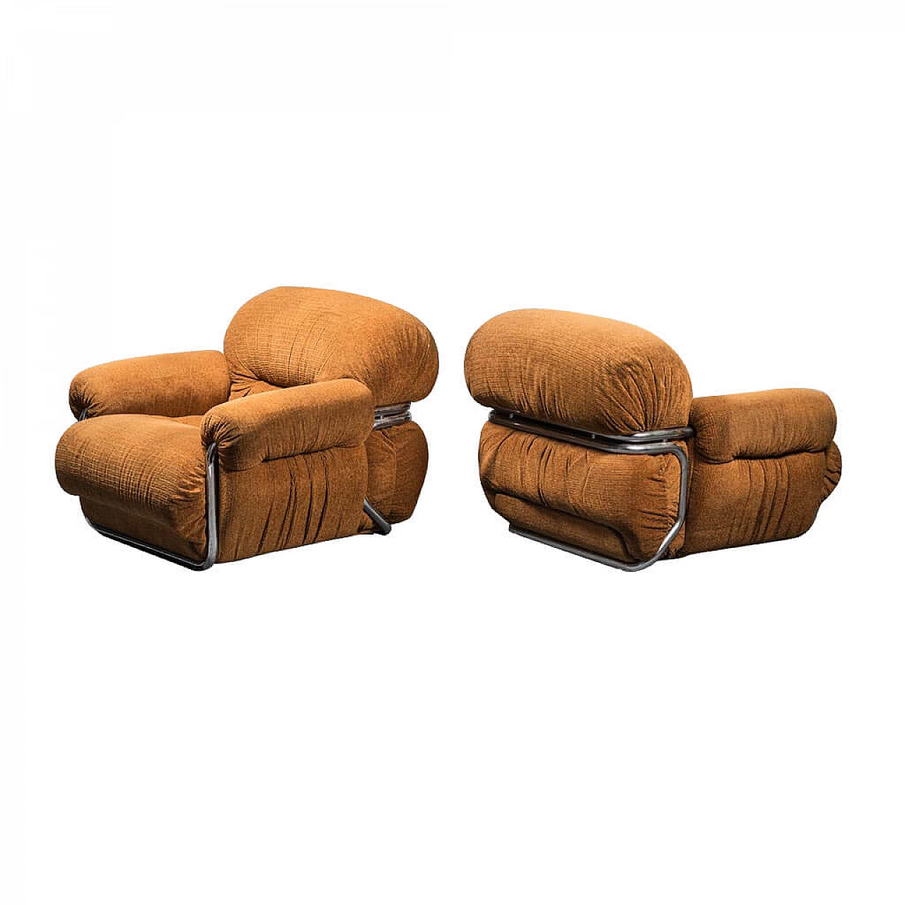 Pair of brown armchairs, 1970s 1338742