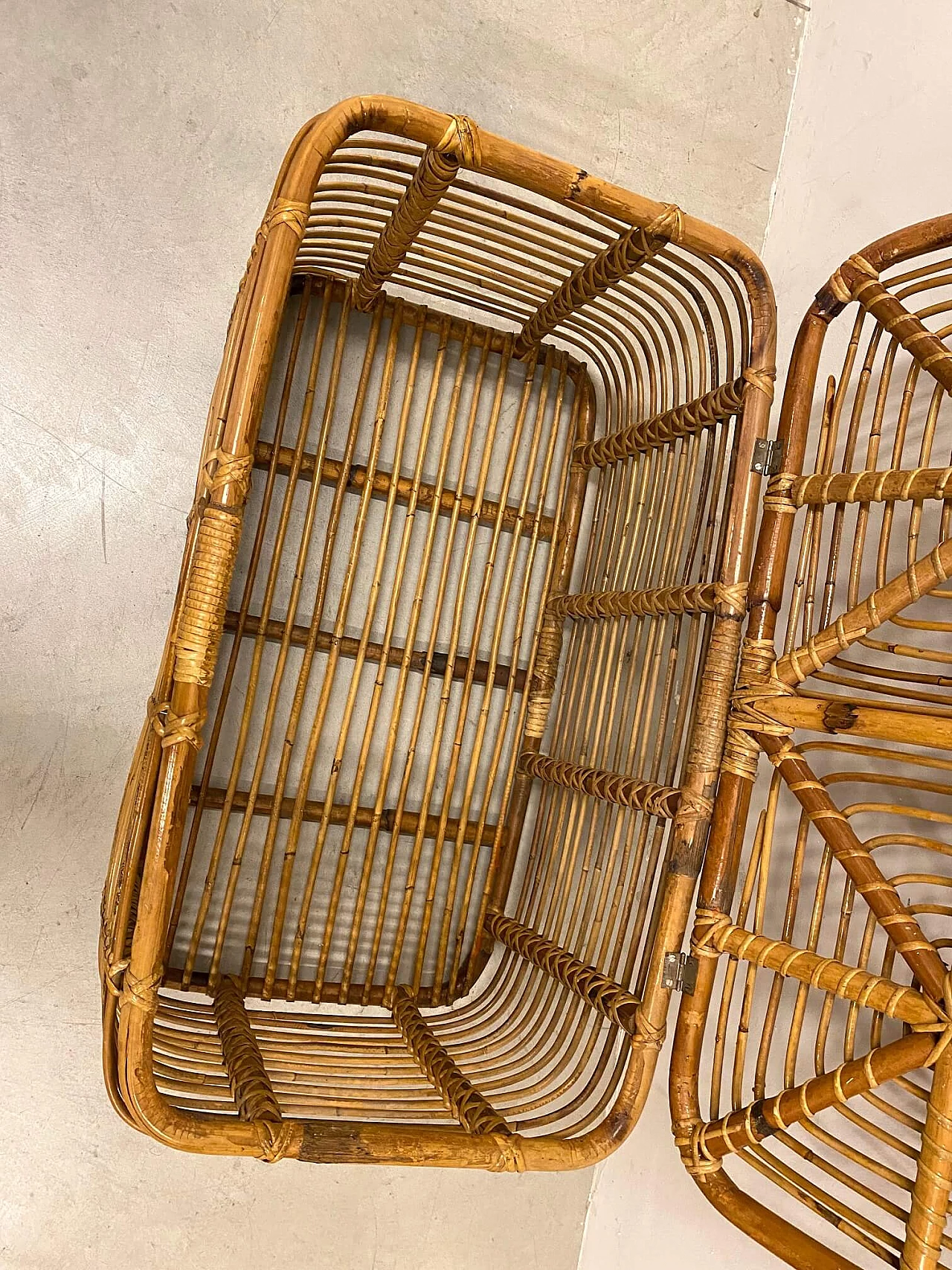 Cesta in vimini e bambù, anni '70 1339456