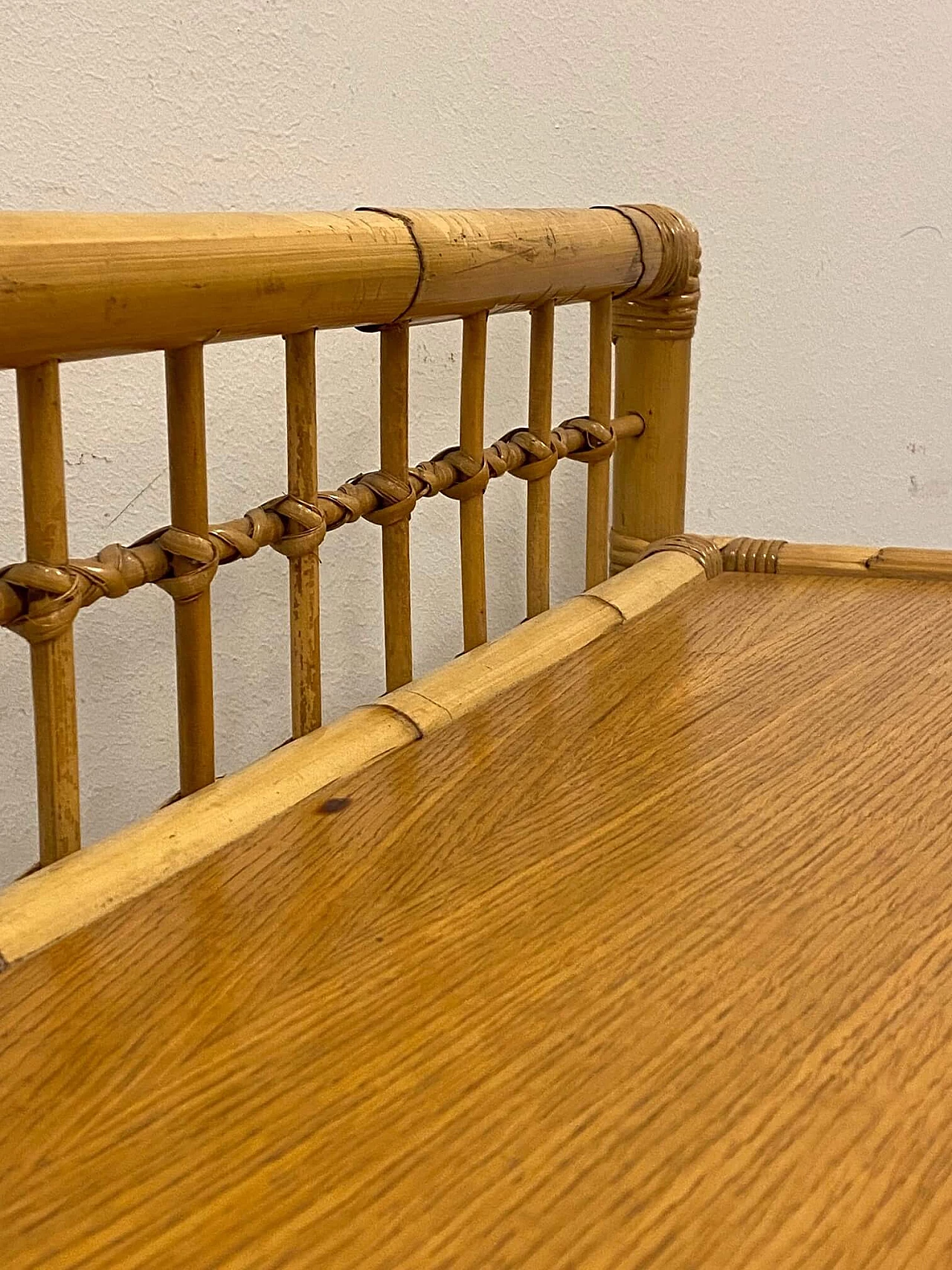 Scaffale in bambù e vimini, anni '70 1339475