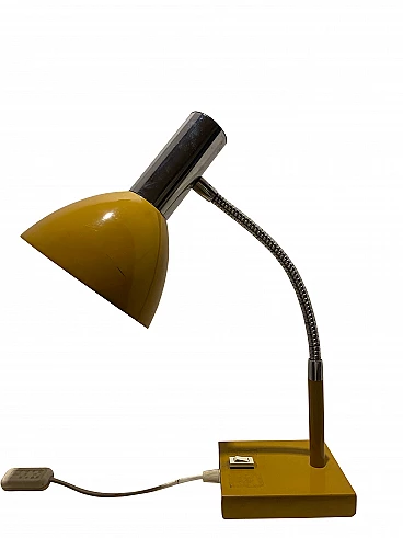 Yellow metal table lamp, 1960s