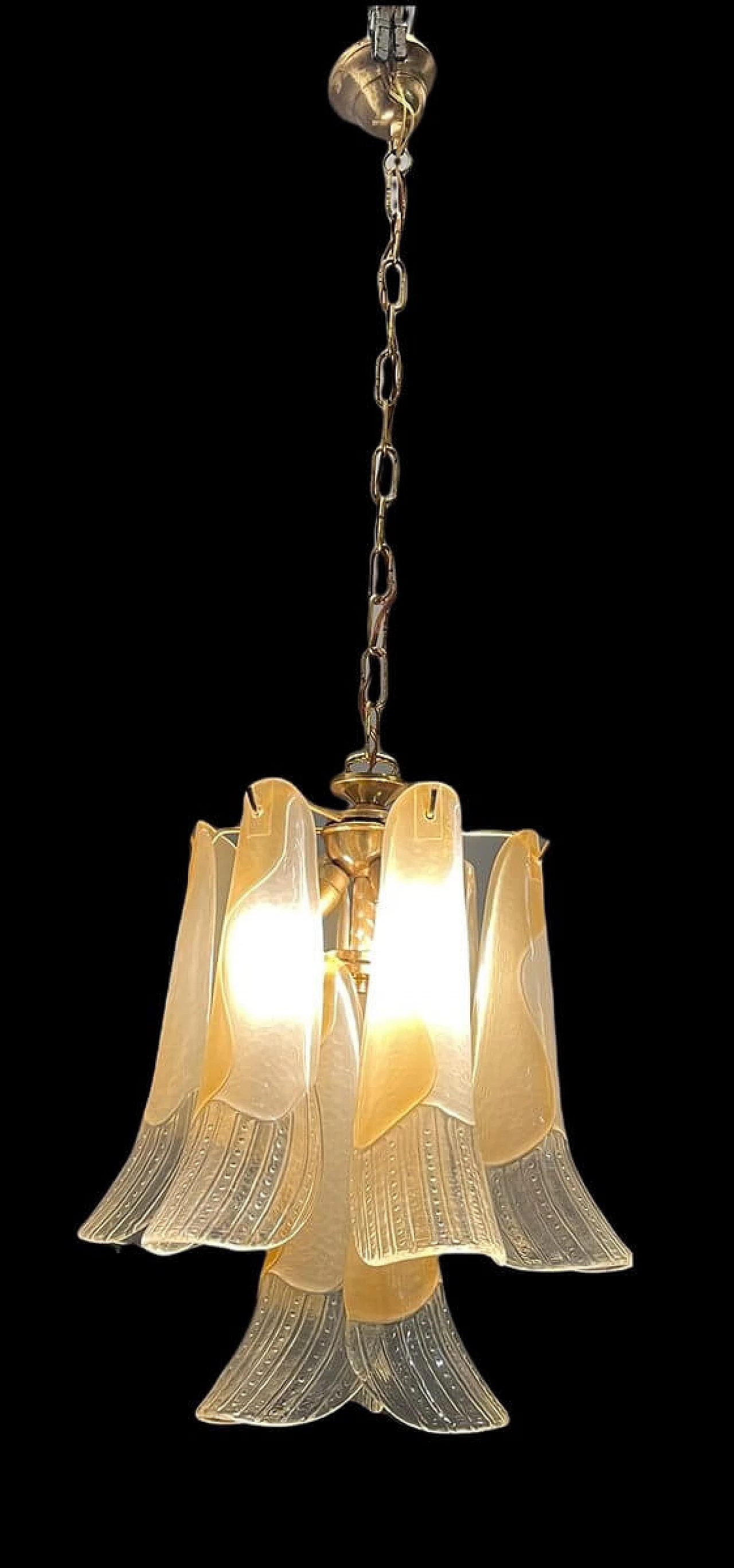 Suspension lamp with Murano glass feathers, 1960s 1339796