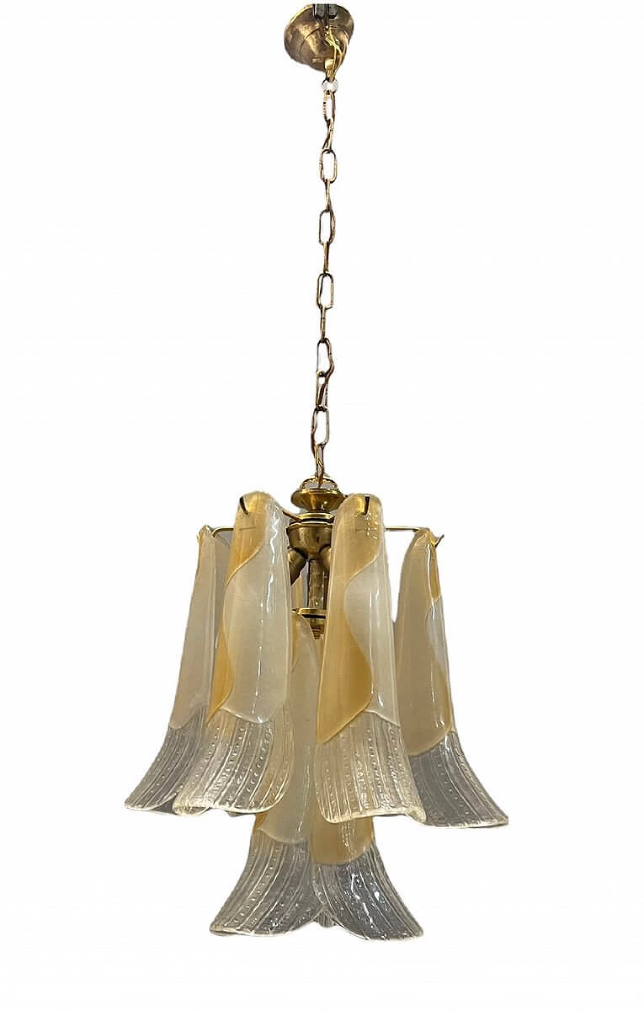 Suspension lamp with Murano glass feathers, 1960s 1339798