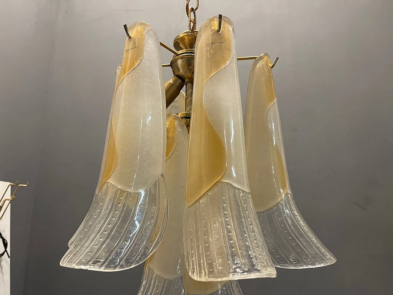 Suspension lamp with Murano glass feathers, 1960s 1339799