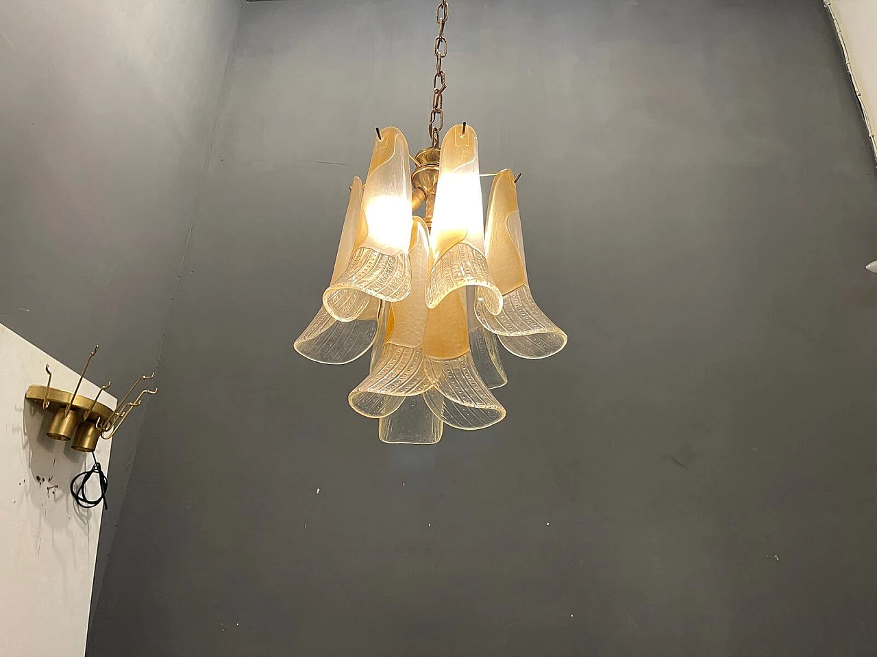 Suspension lamp with Murano glass feathers, 1960s 1339800