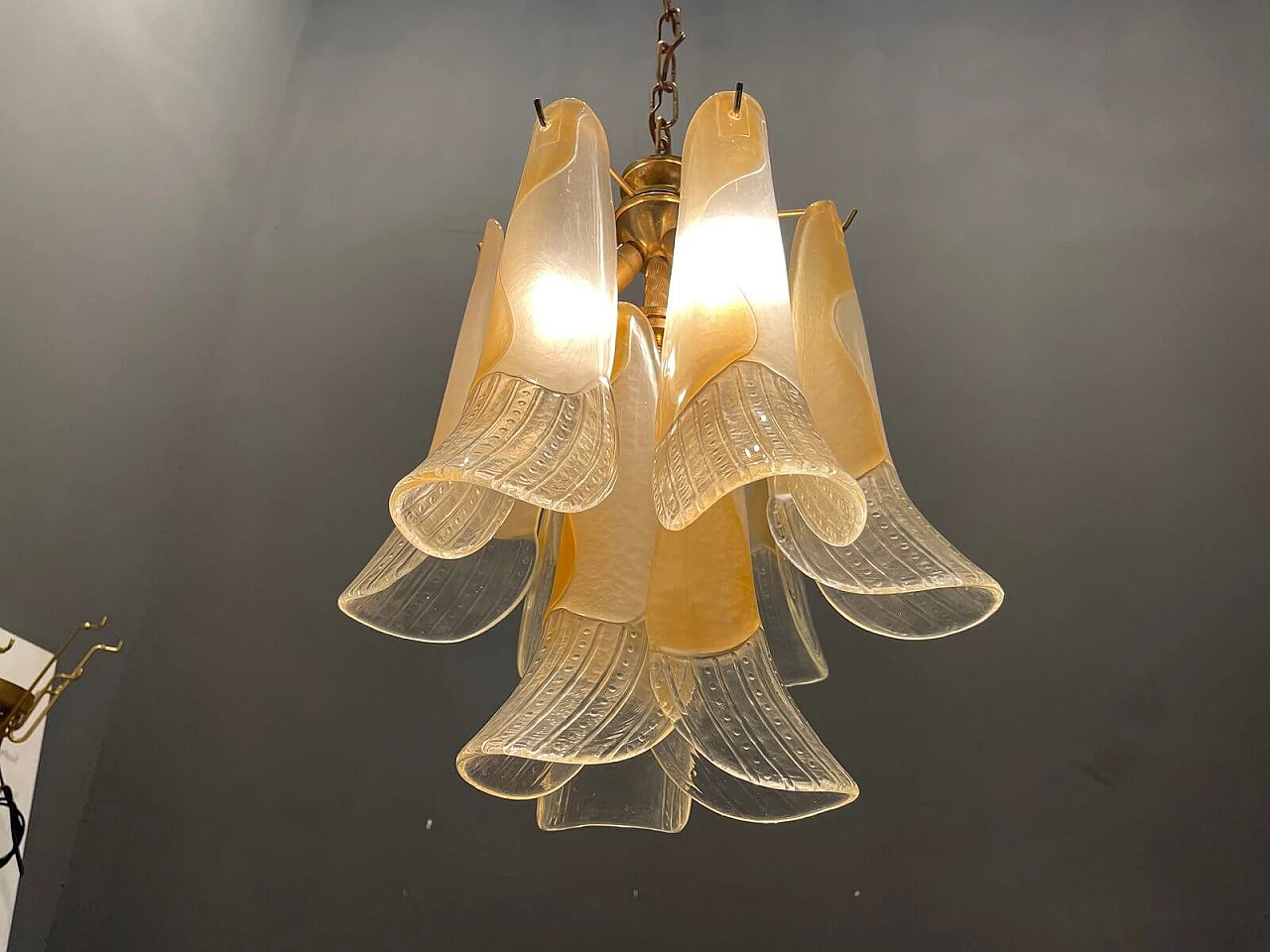 Suspension lamp with Murano glass feathers, 1960s 1339802