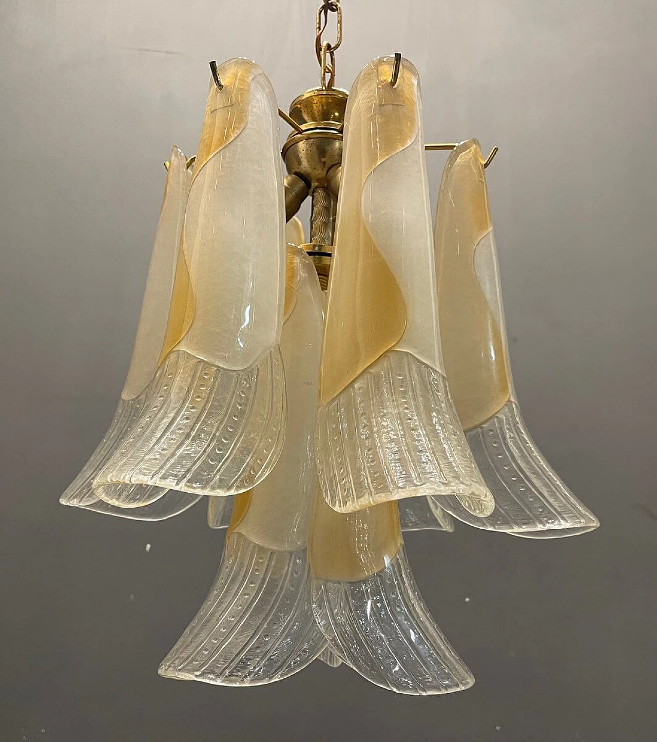 Suspension lamp with Murano glass feathers, 1960s 1339803