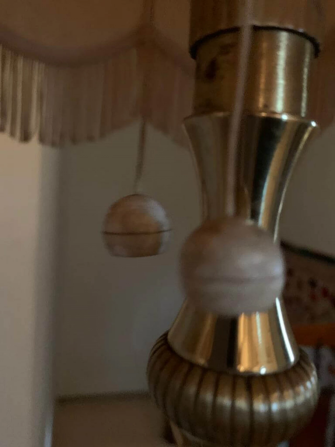 Lampada da terra in ottone e onice, anni '50 1340068