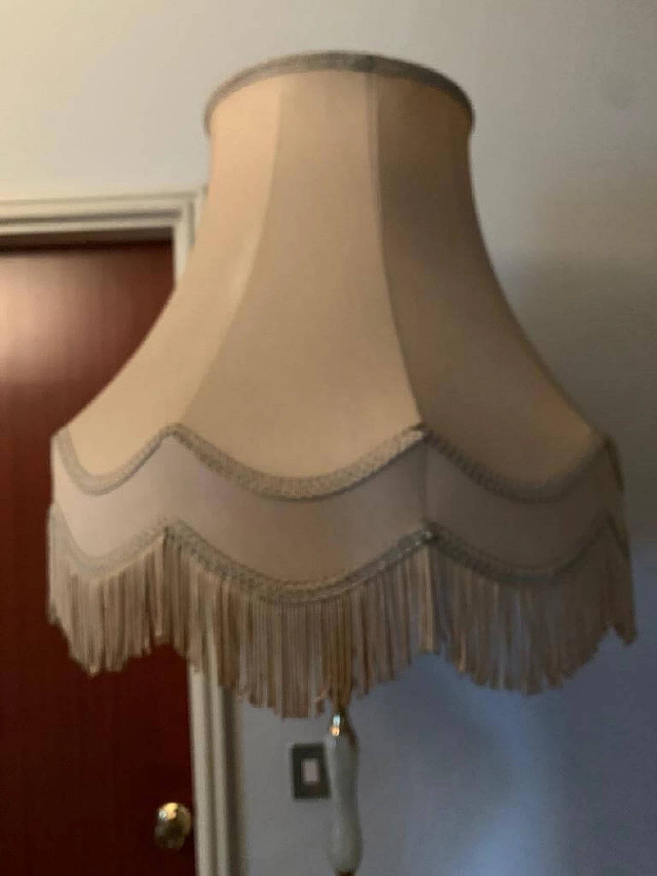 Lampada da terra in ottone e onice, anni '50 1340069