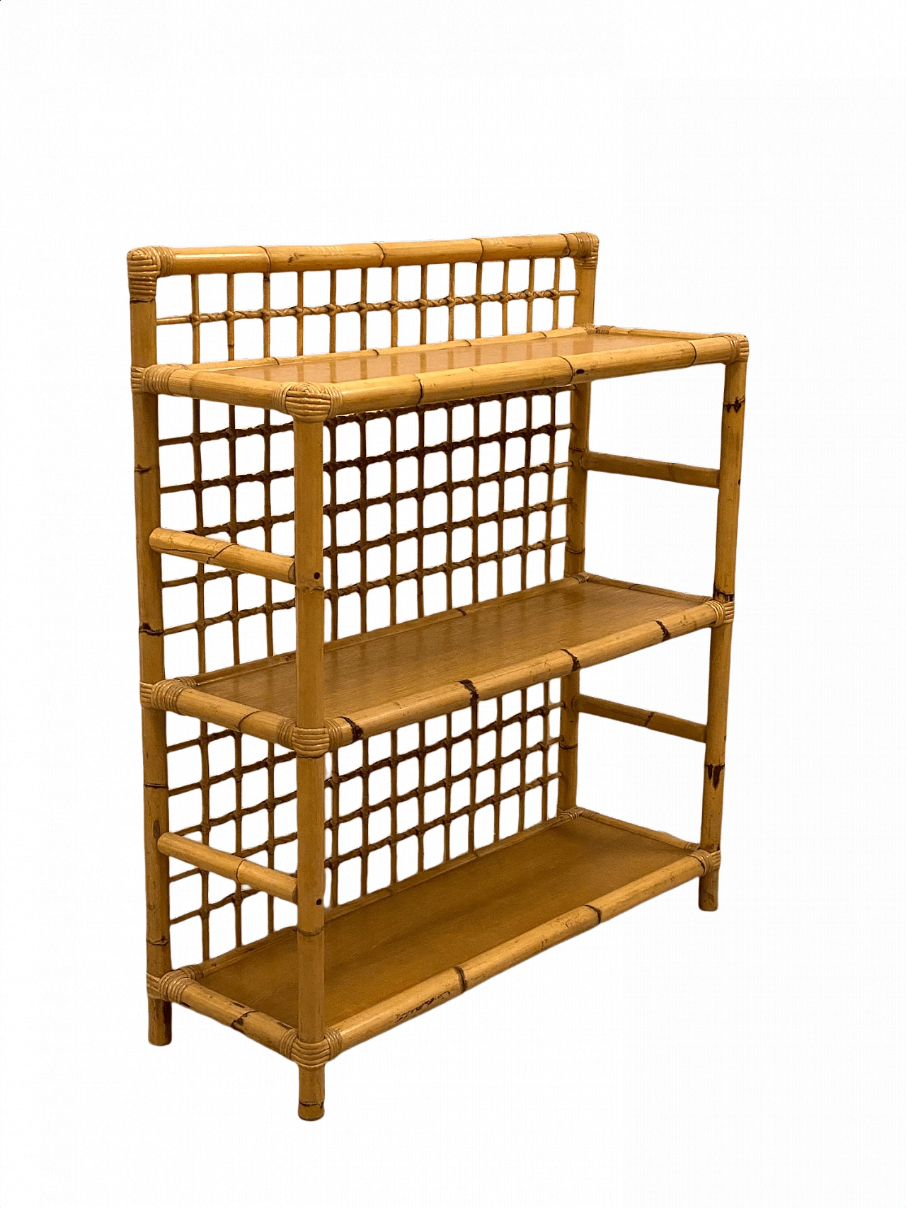 Bamboo and wicker shelf, 1970s 1340241