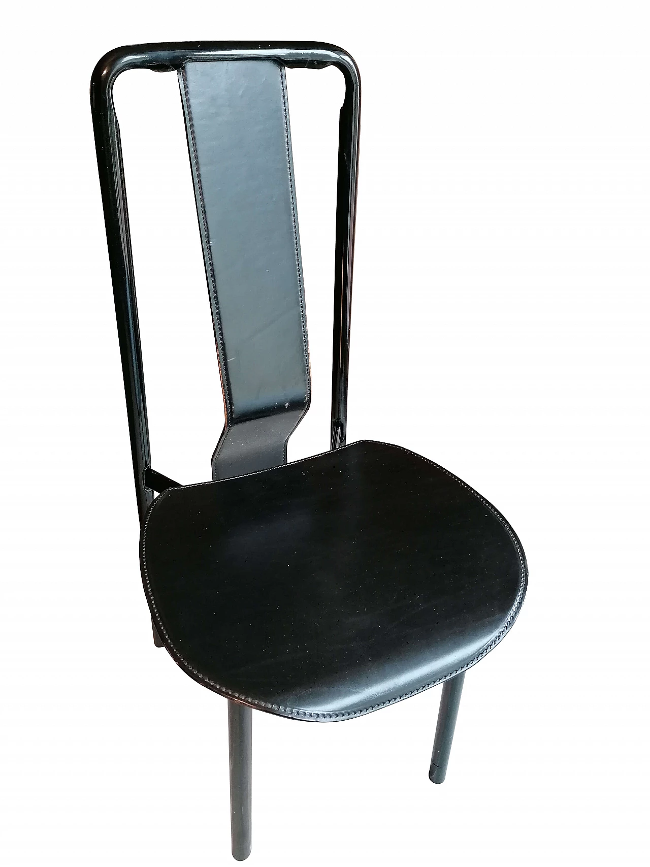 4 Black painted steel chairs by Zanotta 1340262