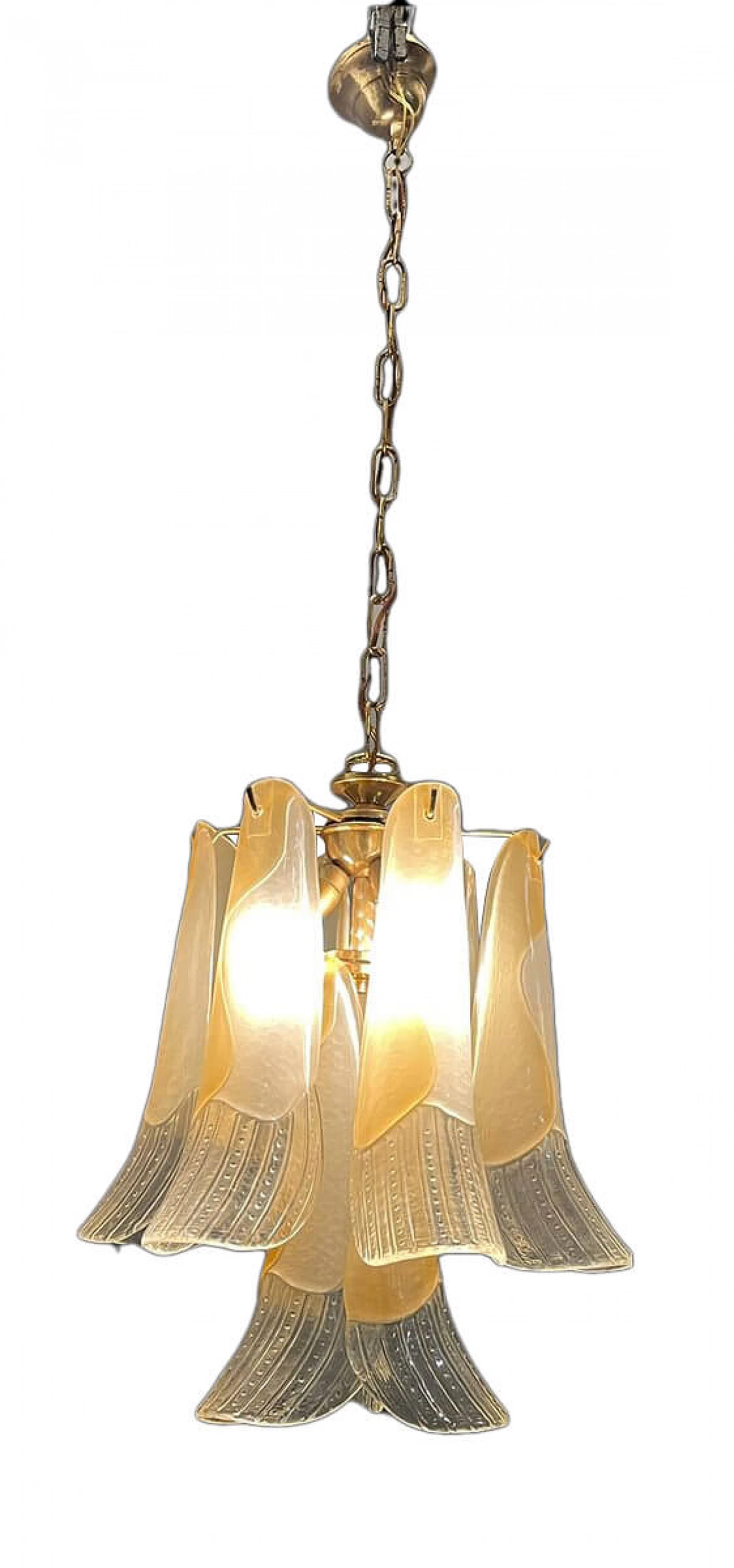 Suspension lamp with Murano glass feathers, 1960s 1340351
