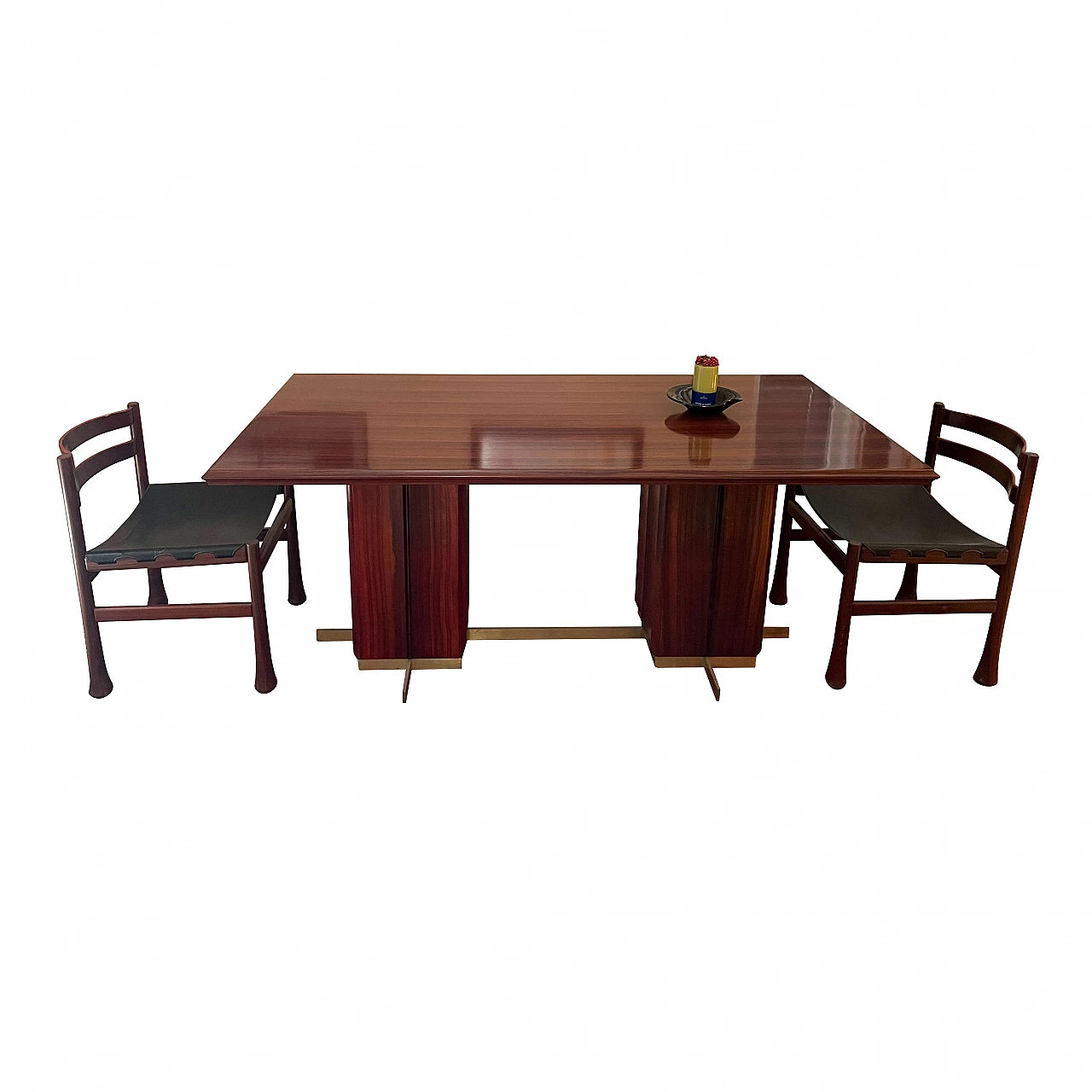Padouk table and 6 chairs by Luciano Frigerio, 1960s 1341099