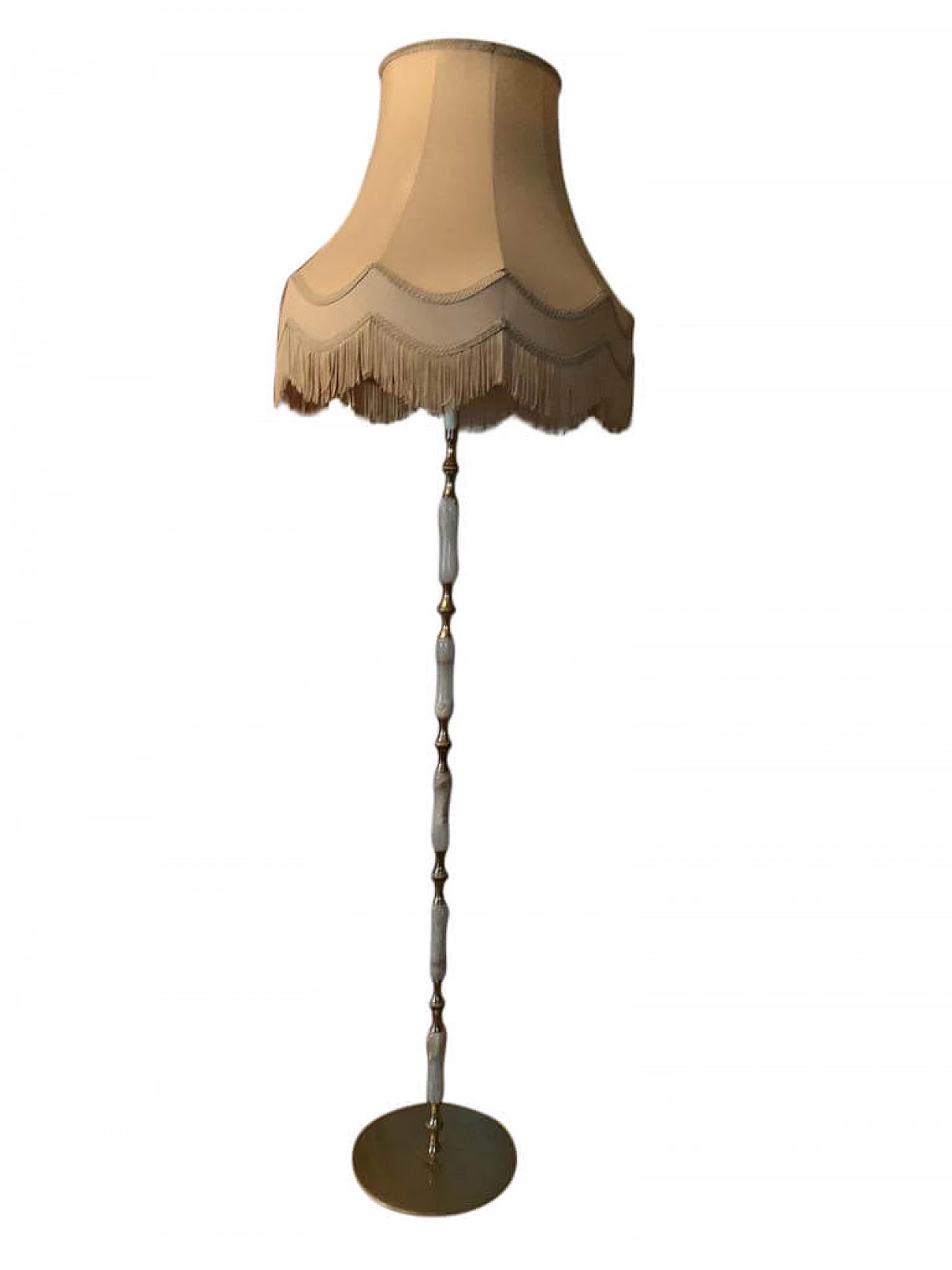 Lampada da terra in ottone e onice, anni '50 1341133