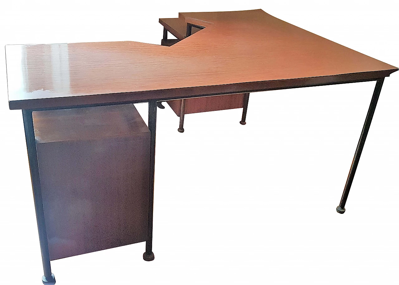 Scrivania d'angolo e libreria di Sergio Coradeschi, anni '60 1341136