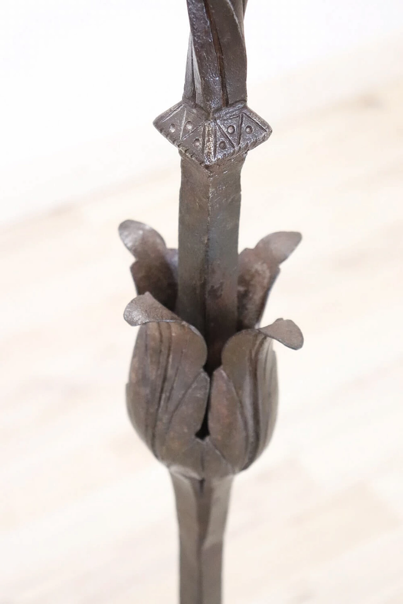 Hand-forged iron floor candelabrum, 17th century 1342214