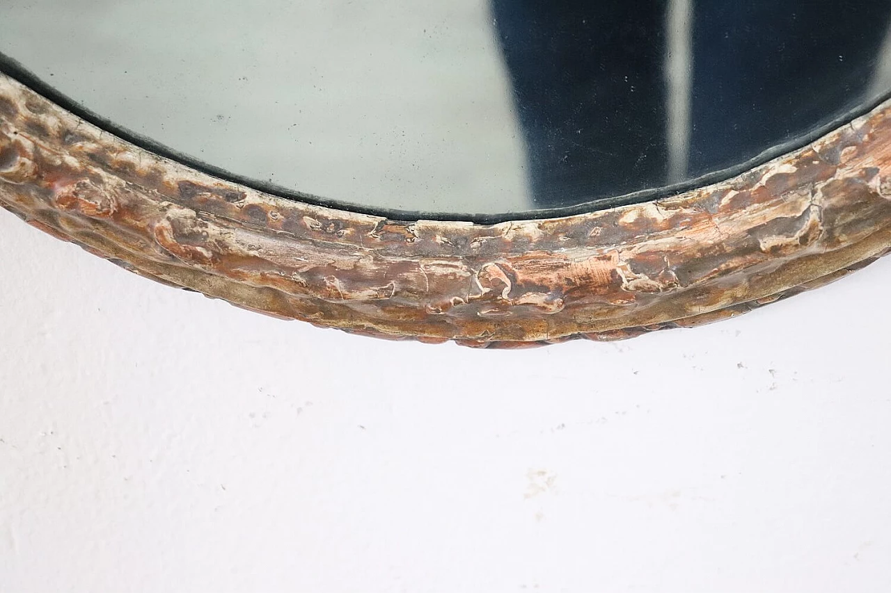 Oval mirror in carved wood, 17th century 1342238