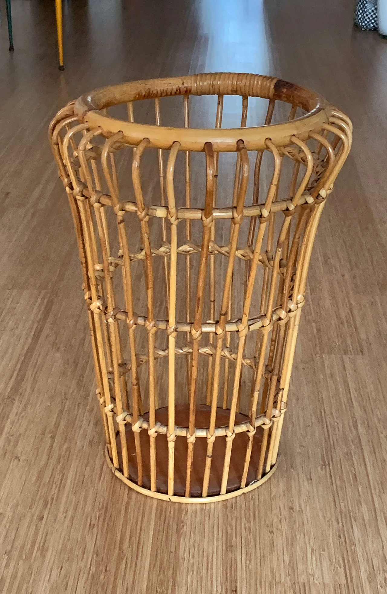 Umbrella stand with bamboo and rattan structure, Bonacina style, 1960s 1342736