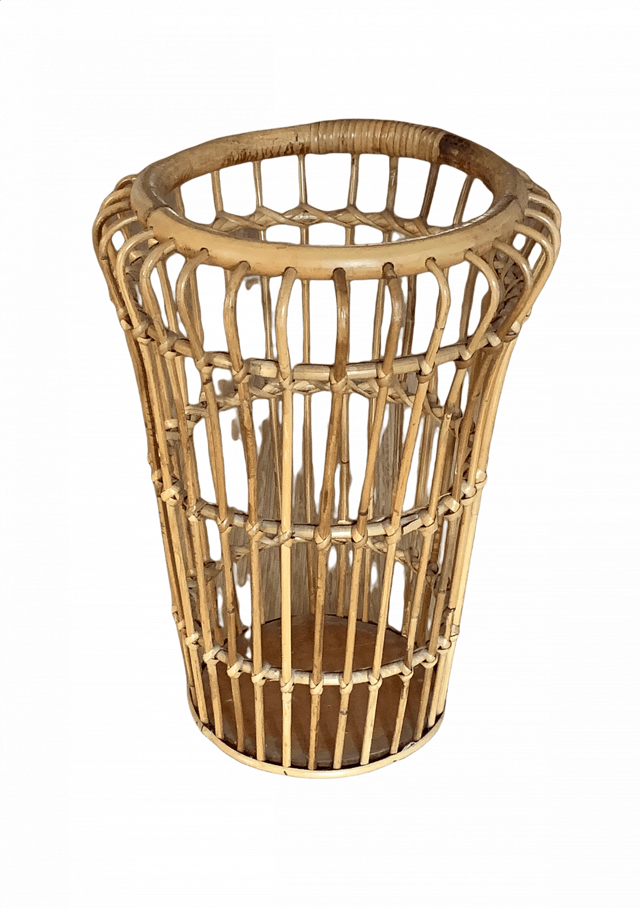 Umbrella stand with bamboo and rattan structure, Bonacina style, 1960s 1342818