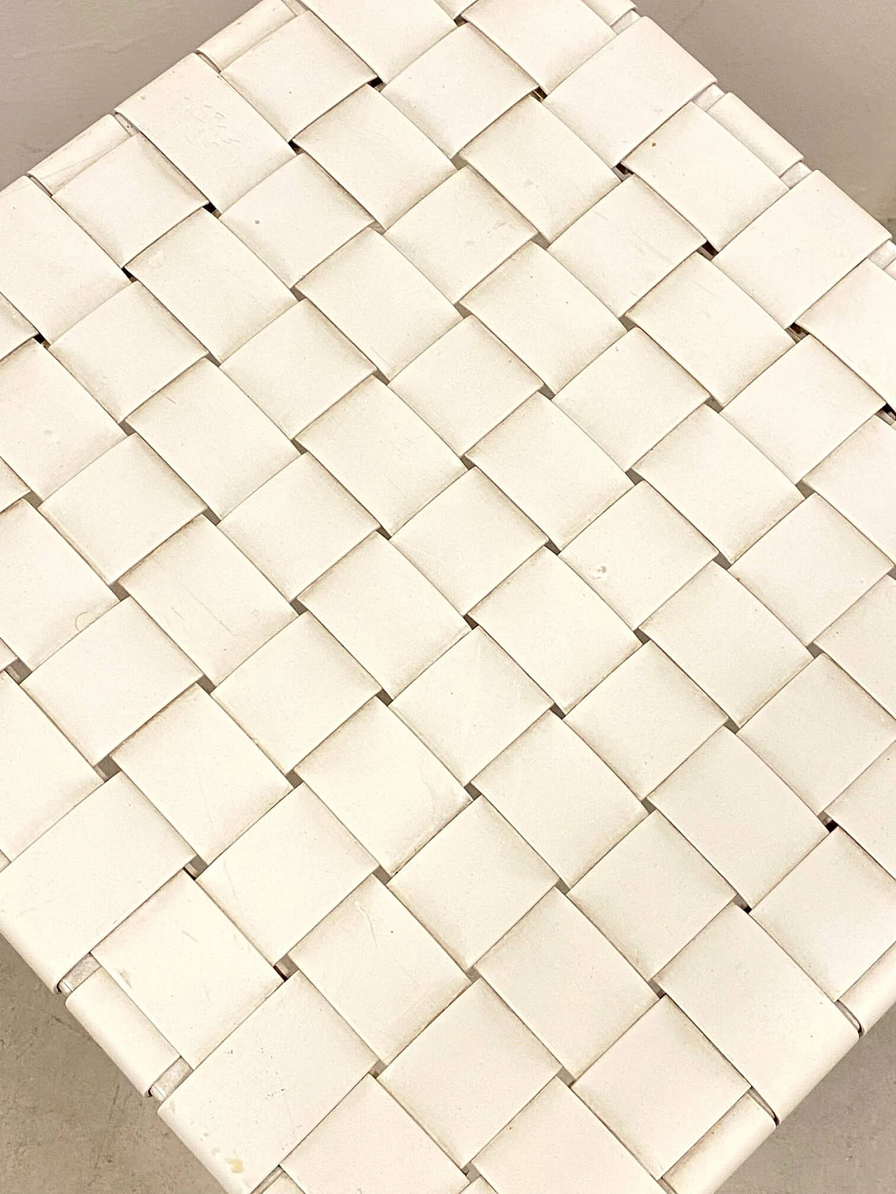 4 Sedie in cuoio intrecciato bianco, anni '80 1342970