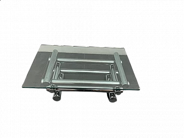 Tavolino in acciaio e vetro, anni '70