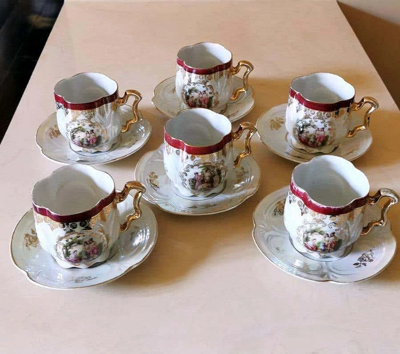 Set Tazza E Piattino In Ceramica Fatti A Mano, Stile Nordico, Doppio Strato Antiscottatura, Capacità 300 Ml, Regalo, Microonde E Lavastoviglie