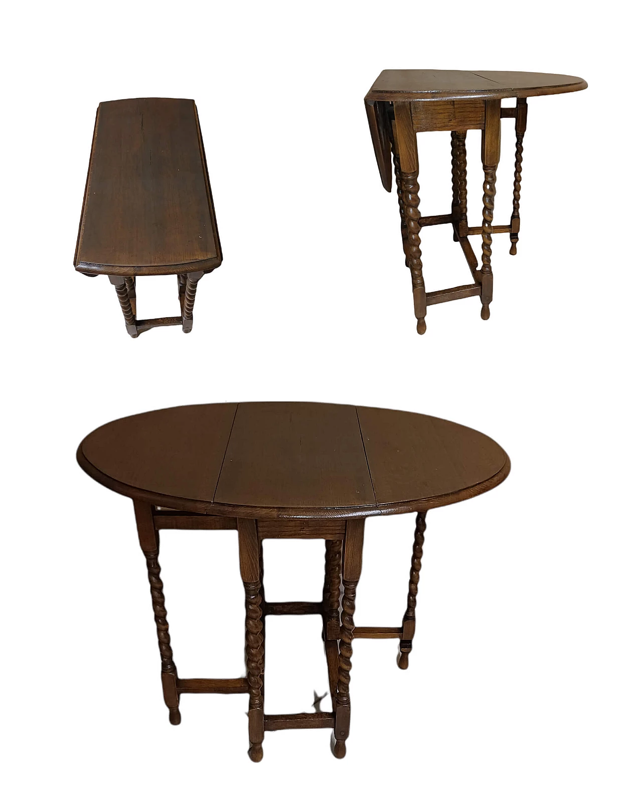 English folding oak coffee table, late 19th century 1343244