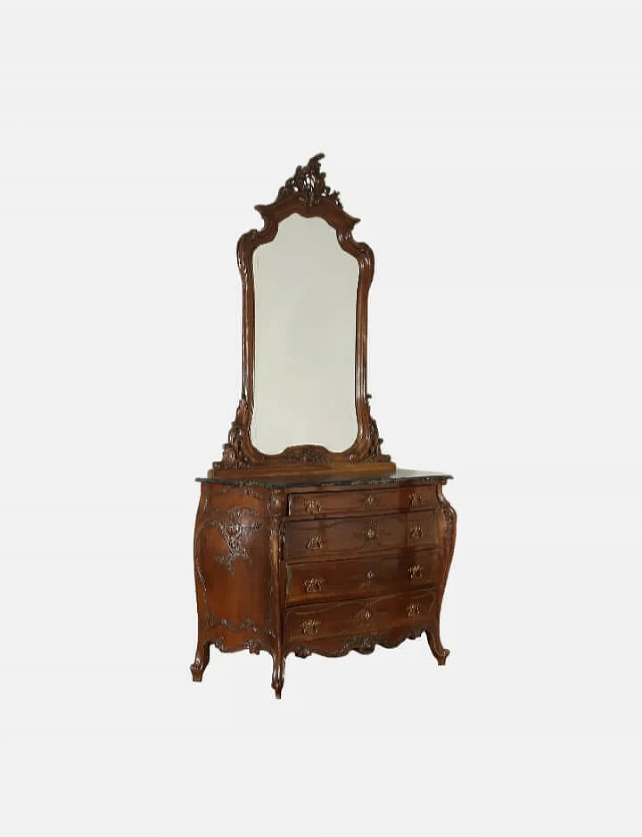 Chest of drawers with mirror in Barocchetto style, early 20th century 1343362