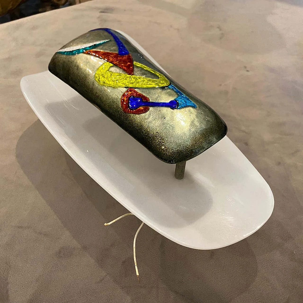 Coppia di appliques in plexiglass, rame e ottone di Paolo De Poli, anni '60 1343453