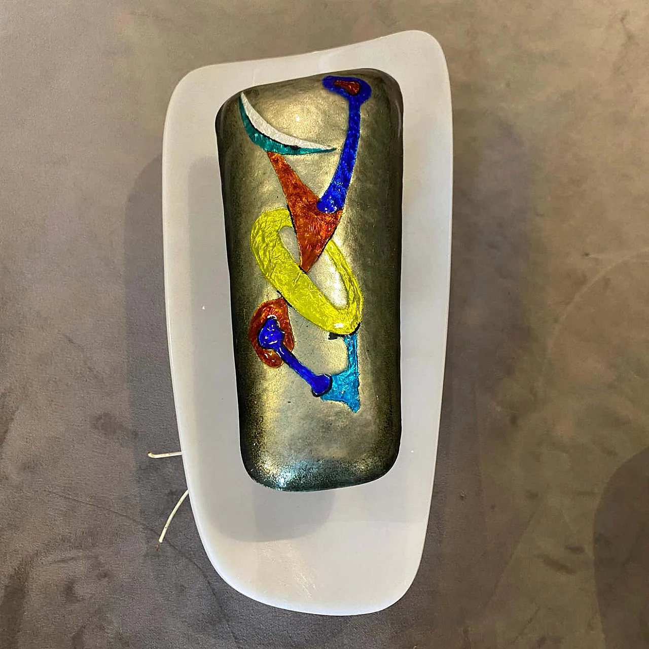 Coppia di appliques in plexiglass, rame e ottone di Paolo De Poli, anni '60 1343459