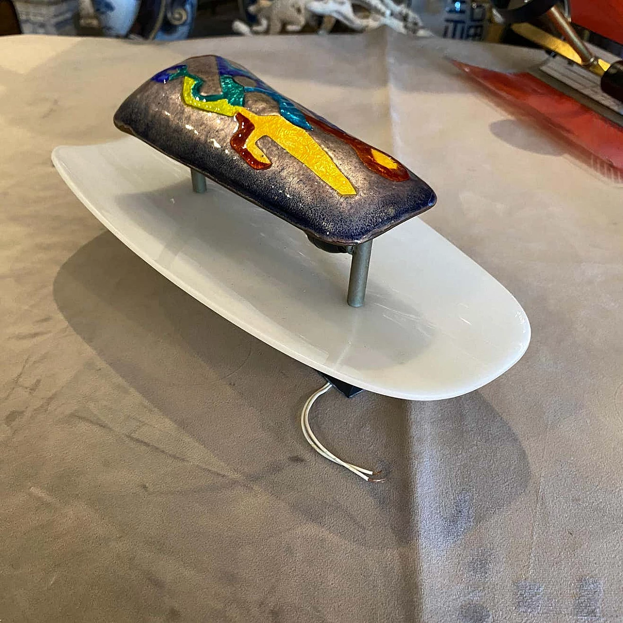 Coppia di appliques in plexiglass, rame e ottone di Paolo De Poli, anni '60 1343462