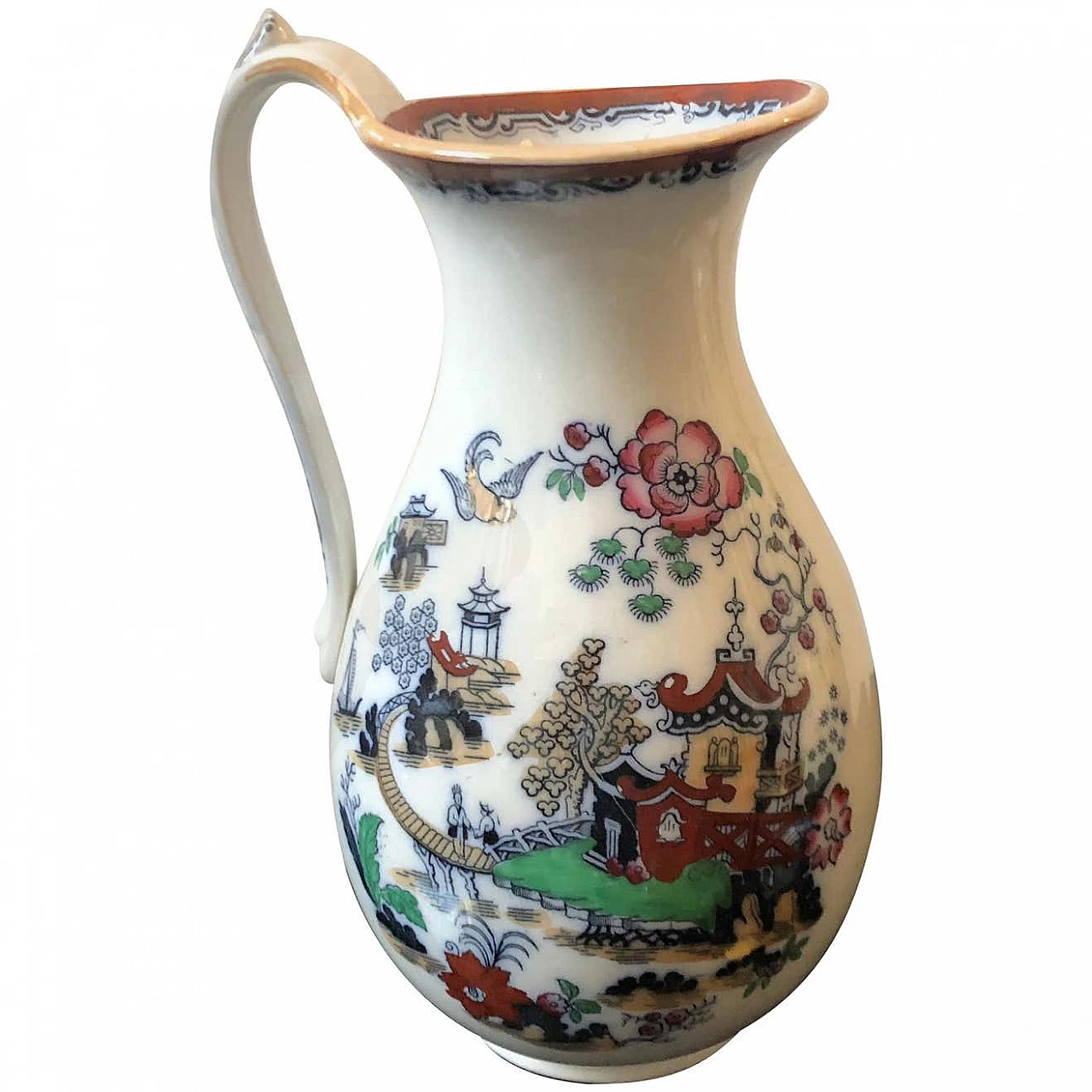 Victorian jug with oriental decor in ceramic, 19th century 1343474